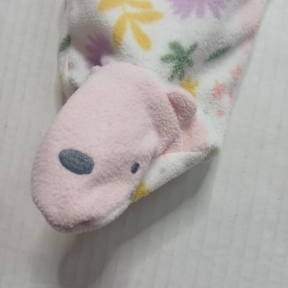 Simple Joys Carter's Girl’s Floral Pink Purple Footies Fleece Sleeper Sz 3-6 M